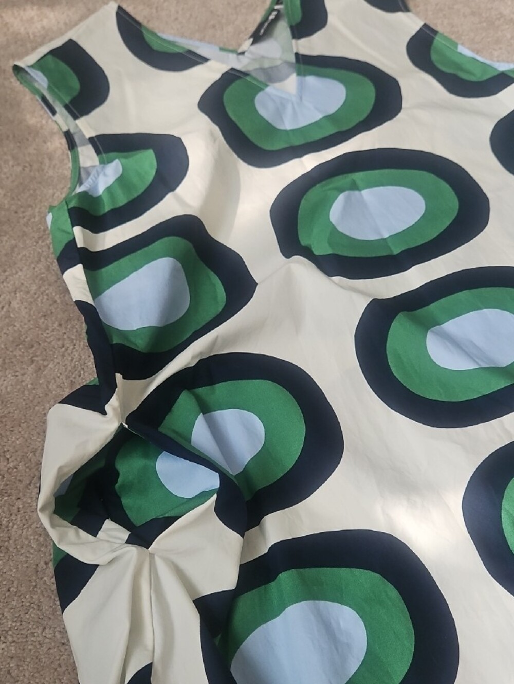 Marimekko Uniqlo Green Blue Oval Print Maxi Dress - Picture 11 of 16